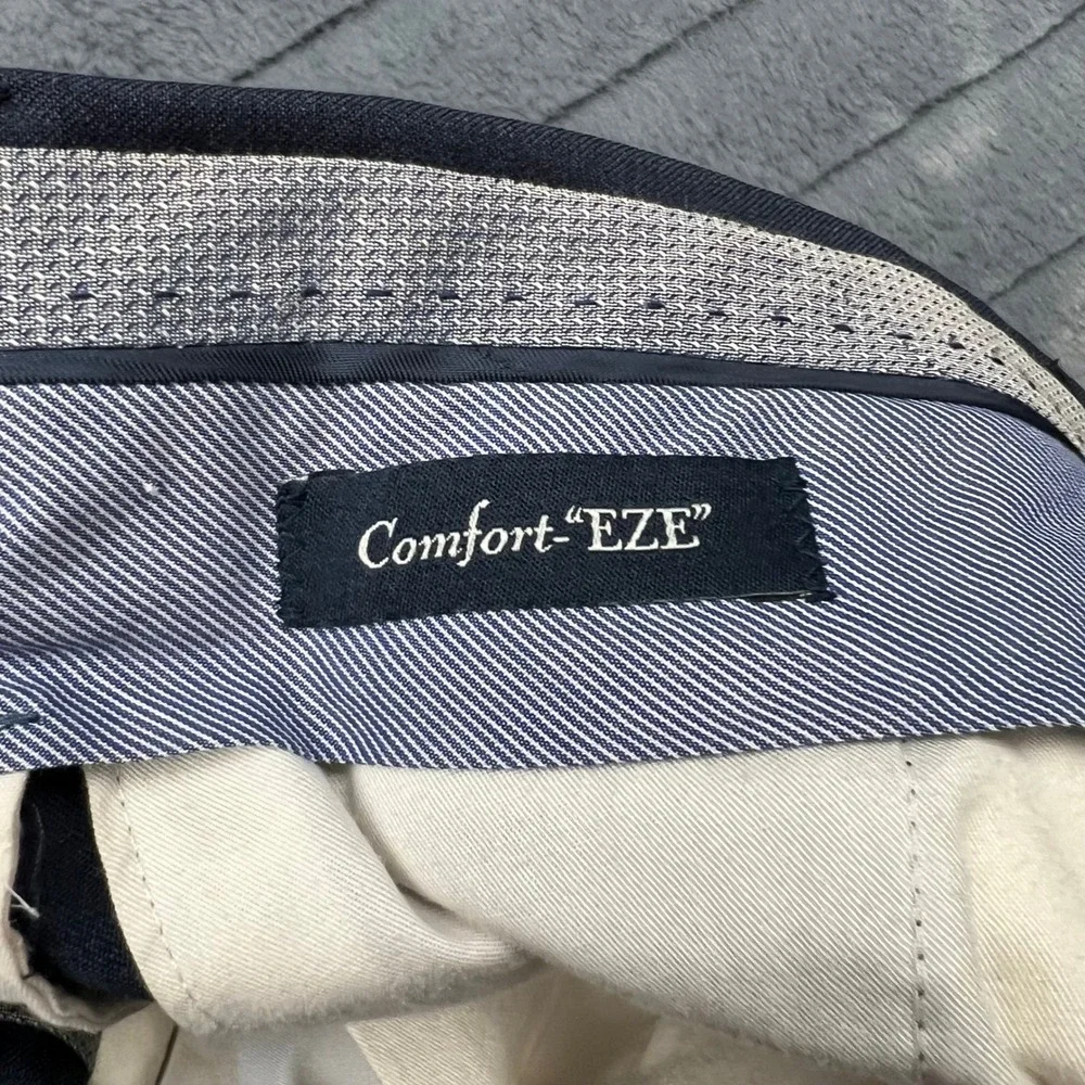 Ballin Comfort-EZE Mens Super 120s Wool Dress Pants Gray Cuffed 35x29